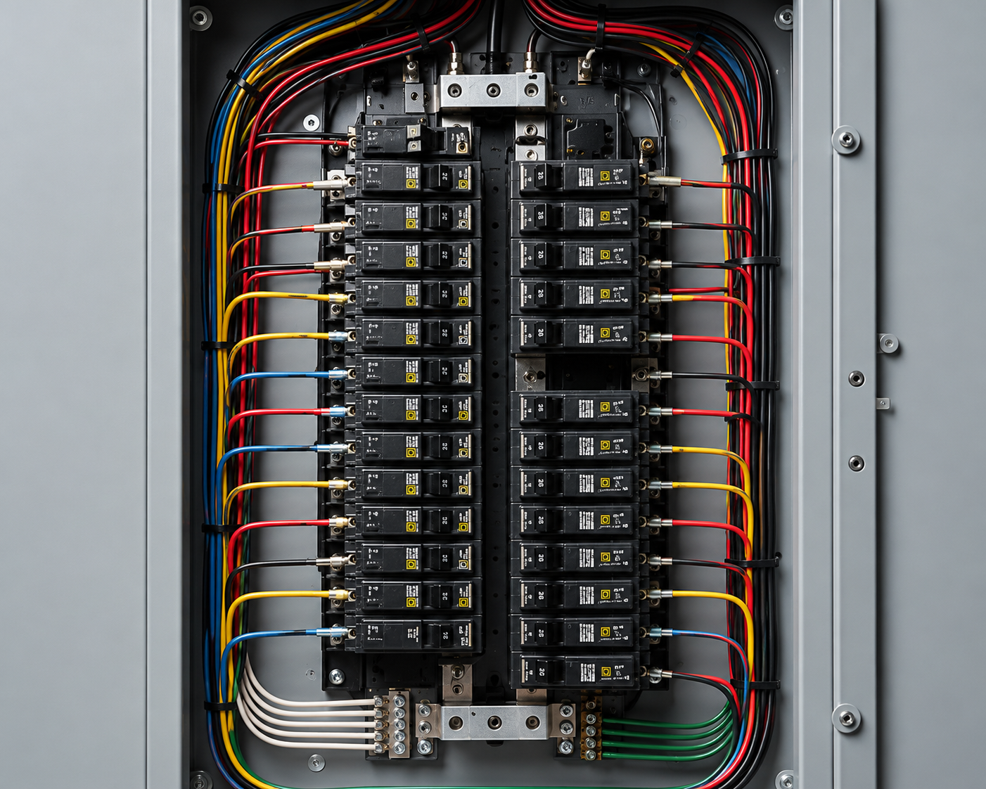Electrical panel wiring installed by Electric Plus Services